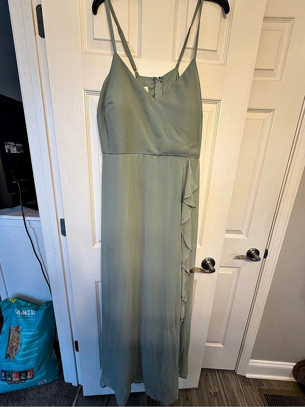 Lulus Lavish Perfection Sage Green Ruffled Tiered Maxi Dress